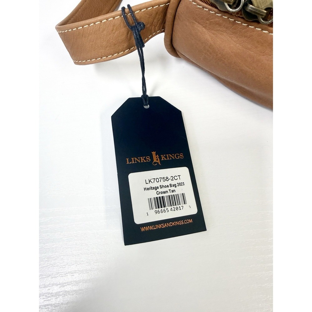 NWT Links and Kings Heritage Shoe Bag Crown Tan Leather W - Picture 5 of 8